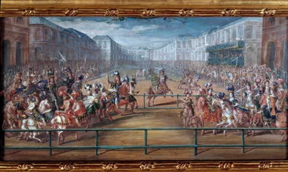 Il pomposo carosello delle amazzoni galanti delle quattro parti del mondo dato da Luigi XIV davanti alle Tuileries il 5 giugno