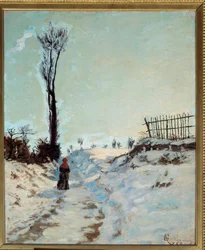Sentiero incavato, effetto neve