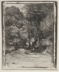 Un souvenir del Bas-Bréau, impressione originale 1858, stampato nel 1921