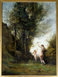 Una ninfa che gioca con un amore