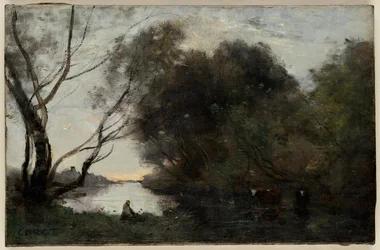 Lago: Tramonto, metà del XIX secolo (olio su tela)