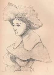 Ritratto di una Giovane Donna con un Grande Cappello, My Hagar