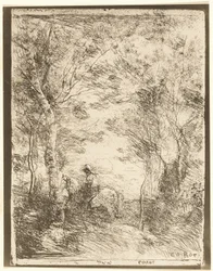 Il cavaliere nel bosco, piccola lastra