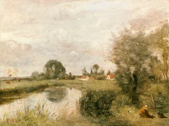 Veduta di Arleux dalle paludi di Palluel, 1873