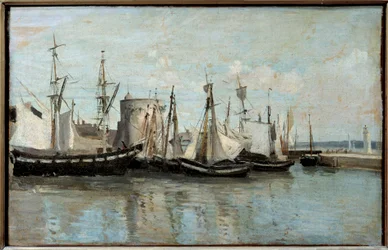 Veduta di La Rochelle, ingresso al porto nel 1851