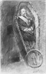 Imperatore Napoleone III nella sua bara durante il servizio funebre, celebrato nella chiesa di Chislehurst, Inghilterra, il 13 gennaio 1873