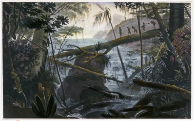 Indiani che attraversano il fiume Parahiba