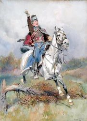 Un cavaliere francese a cavallo