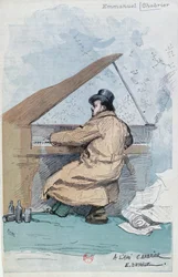 Incisione colorata del compositore francese Emmanuel Chabrier