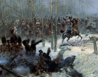 Campagna di Russia del 1812: Carica del 7° battaglione del colonnello Dubois alla Berezina il 28/11/1812 in Russia (dettaglio)