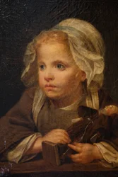 Ragazza con cappuccino, particolare