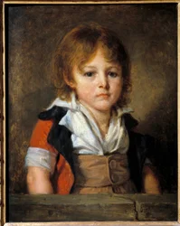 Ritratto di Edouard Bertin bambino (1797-1871) pittore e giornalista. Dipinto di Jean Baptiste Greuze (18° secolo)