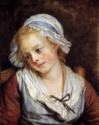 Ritratto di una fanciulla. Dipinto di Jean-Baptiste Greuze (1725-1805). 1765. Museo Condé, Chantilly, Francia