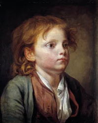 Ritratto di un giovane ragazzo. Dipinto di Jean-Baptiste Greuze (1725-1805). XVIII secolo. Dim. 0,40x0,32 m. Chantilly, Museo Condé