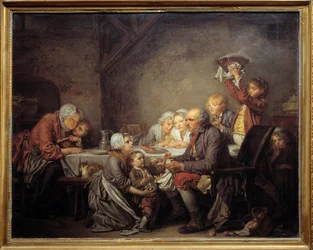 La torta dei Re Una famiglia che condivide la torta alla festa dell