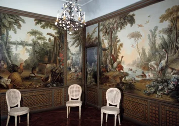 Vista del salotto Demarteau decorato da Jean Baptiste Huet (1745-1811)