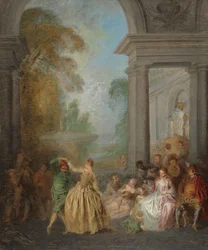 Ballerini in un padiglione, anni 1720