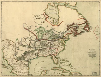 Mappa della Louisiana di Franquelin. LOC 2001620469