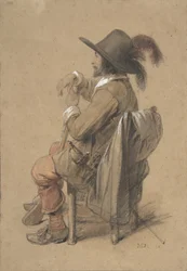 Cavaliere seduto, metà XIX secolo