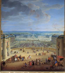 Le Scuderie viste dal castello di Versailles, prese dal cortile di marmo, Françoise d