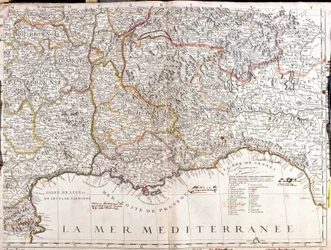 Mappa del Delfinato e della Provenza, Francia