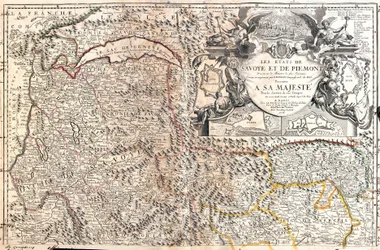 Mappa della Savoia e del Piemonte (Italia) (incisione)