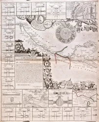 Mappa del Canal du Midi, con i suoi acquedotti