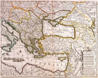 Mappa del Mediterraneo Orientale e dei paesi del Mar Nero, Turchia e province dell