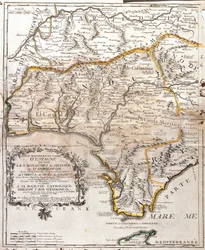 Mappa dei regni di Granada e Andalusia (Spagna) (incisione)