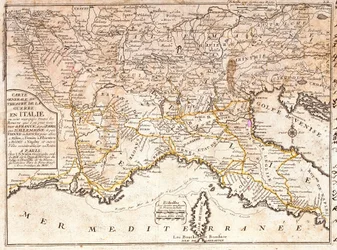 Mappa delle strade che conducono alle principali città italiane da tutta Europa
