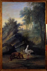 La volpe e la cicogna (illustrazione di una favola di Jean de La Fontaine)