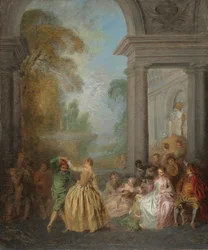 Ballerini in un padiglione, anni 1720