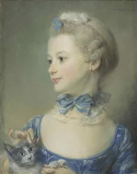 La bambina con il gatto Marie-Anne Huquier, 1747
