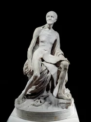 Francois-Marie Arouet detto Voltaire nudo (1694-1778) Scultura in marmo di Jean-Baptiste Pigalle (1714-1785) 1776 Parigi, Museo del Louvre