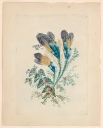 Motivo floreale fantastico da "Nouvelle Suitte de Cahiers de fleurs idéales"