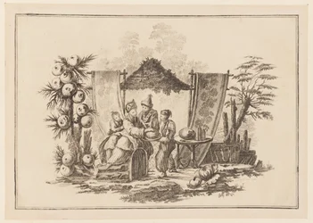 Figure con una zucca, da "Nouveau Cahier de Six Feuilles De Différents Sujets Chinois Historiés"