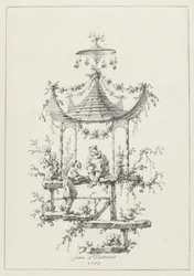 Composizione ornamentale in stile chinoiserie