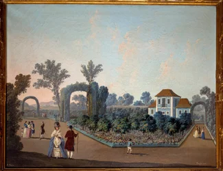 Veduta dei giardini di Benfica a Lisbona nel 1785