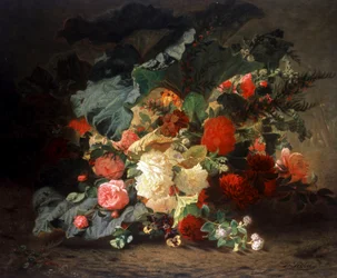 Composizione floreale. Dipinto di Jean Baptiste Robie (1821-1910) Collezione privata.