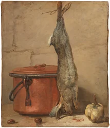 Coniglio e pentola di rame
