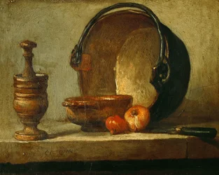 Natura morta con calderone di rame, 1732
