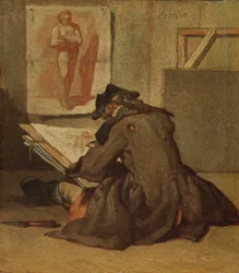 Giovane studente che disegna