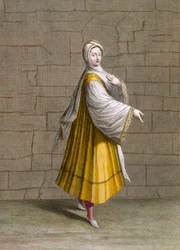 Una ragazza di Fine, tavola 72 dalla «Raccolta di cento stampe raffiguranti le diverse nazioni del Levante» di Charles de Ferriol, incisa da J. de Franssieres, 1707-08