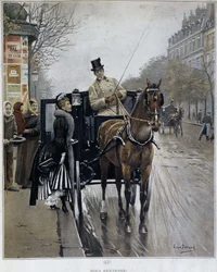 Donna elegante in carrozza a Parigi: 