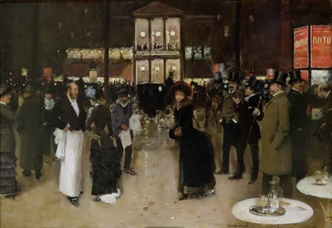 Il boulevard Montmartre, la notte, davanti al teatro delle Varietà, ca 1885