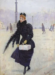 Donna parigina in Place de la Concorde, c.1890