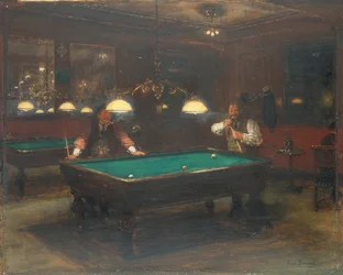 I giocatori di biliardo (olio su tavola)