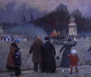 La bandiera tedesca portata a Les Invalides, c.1914