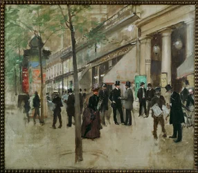 Il boulevard davanti al Theatre des Varietes, Parigi (dipinto su tela)