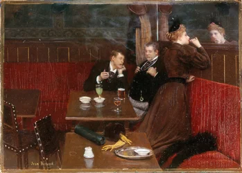 Tre figure in un caffè, 1890 circa (olio su tela)